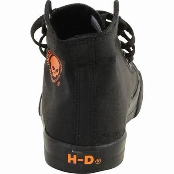Harley-Davidson-Baxter Sneakers Black/Orange Men's Skull High Top Shoes 9.5 NWT - Picture 6 of 11